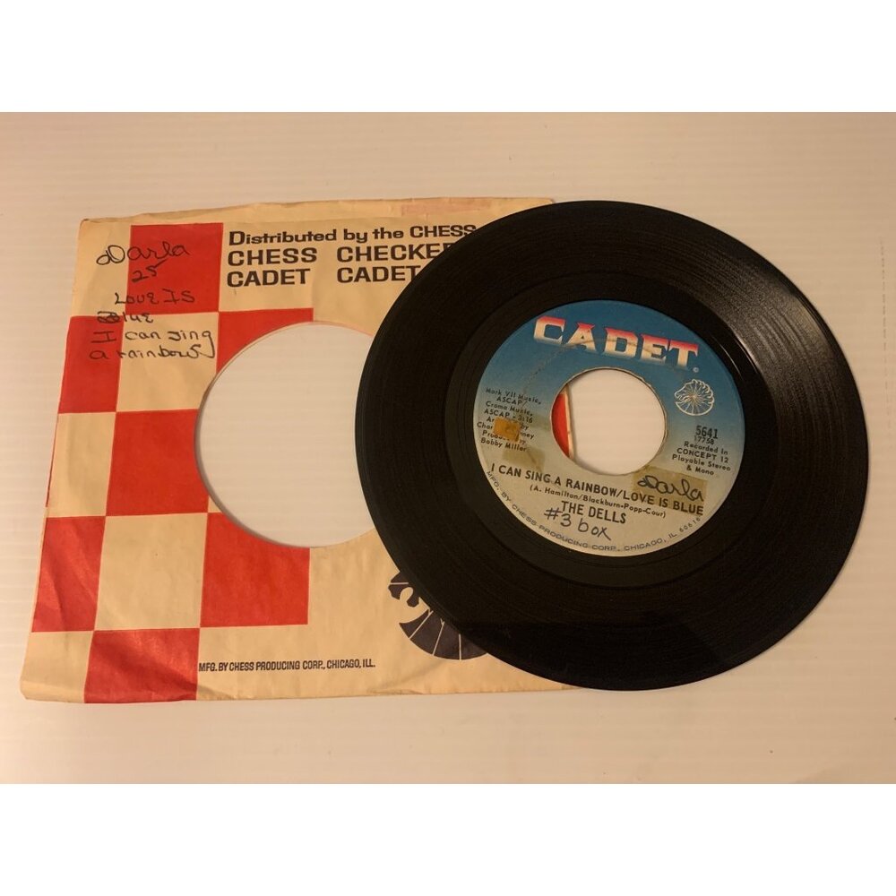 The Dells "I Can Sing A Rainbow/Love Is Blue" & "Hallelujah Baby" 45 RPM Vinyl R
